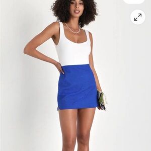 Lulu's Cobalt Blue Textured Bodycon Mini Skirt